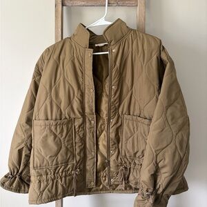 Magnolia Boutique Quilted Olive Drawstring Jacket